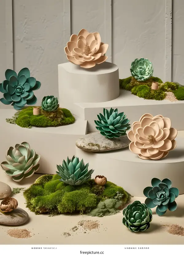 Succulent Plants and Flowers Still Life Photography