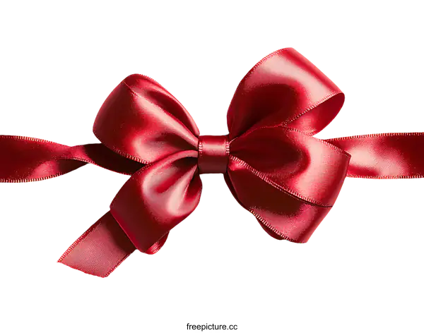 [Transparent Background PNG]Elegant Red Gift Bow on White Background