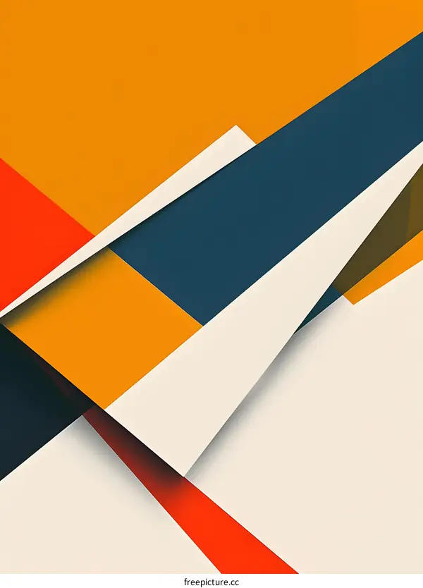 Abstract Geometric Shapes Background With Orange, Blue, Red And White Colors
