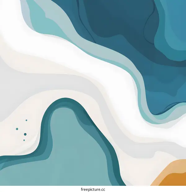 Abstract Watercolor Background with Blue and White Swirls
