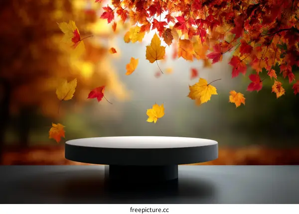 Autumn Leaves Display Stand Mockup