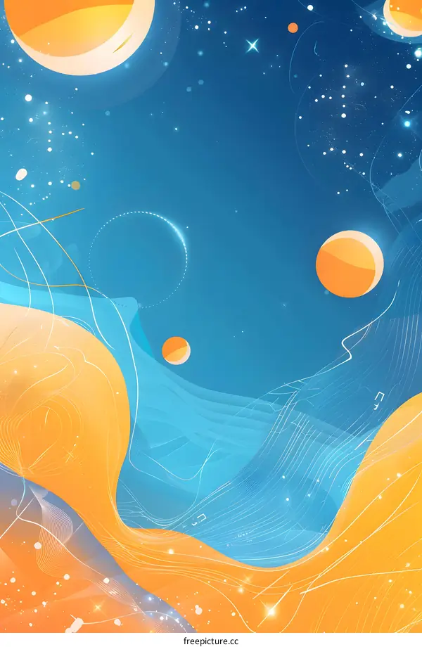 Abstract Blue and Yellow Galaxy Background Design