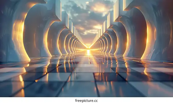 Futuristic Sci-Fi Corridor Interior Design