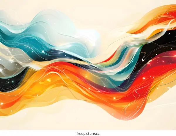 Abstract colorful wave background