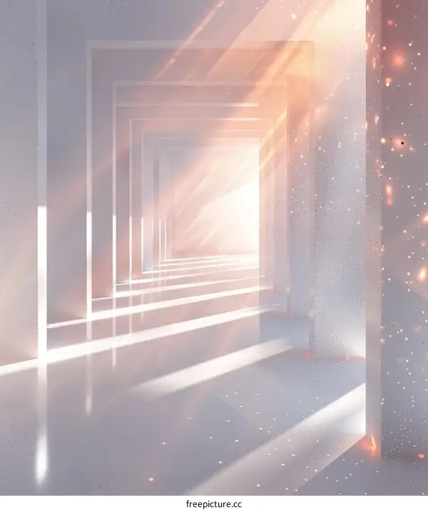 Futuristic Sci-Fi Corridor with Bright Light