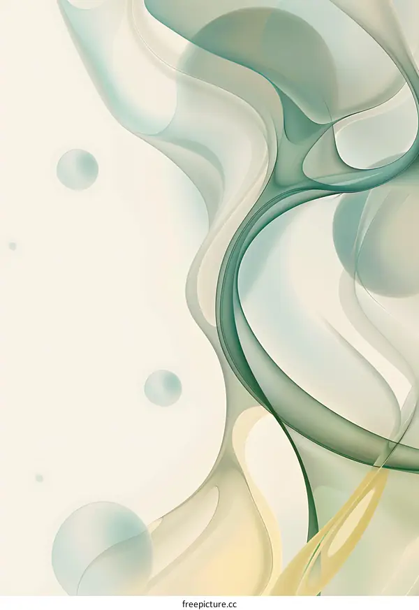 Abstract Background with Green and Yellow Shapes