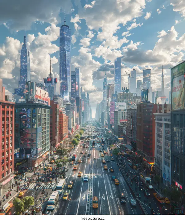 Cityscape: Traffic-Clogged Streets During Rush Hour