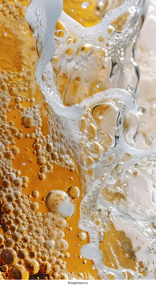 Close Up of Bubbles in Liquid