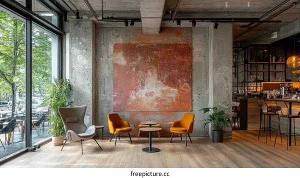 Modern Industrial Cafe Interior Design