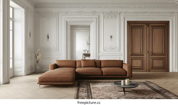 Modern Sectional Sofa in a Luxurious Living Room