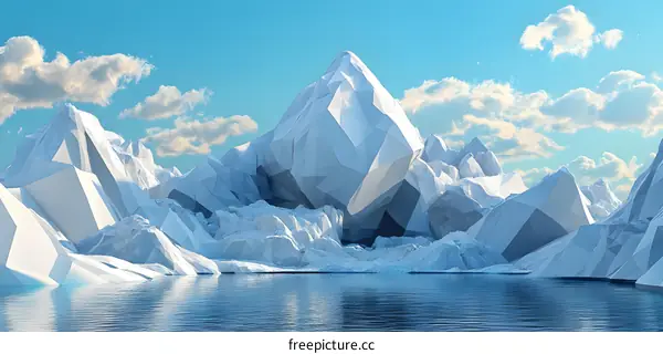 Low Poly 3D Mountains Illustration