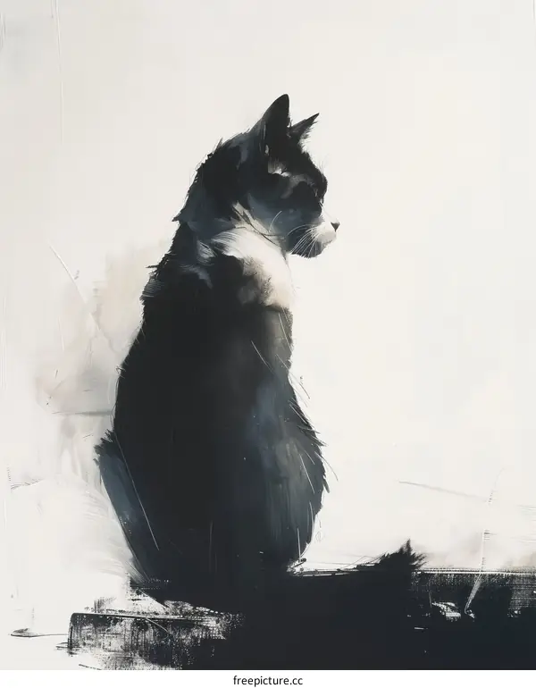 A black cat is sitting on a wooden table