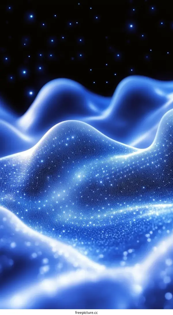 Abstract Blue Digital Waves