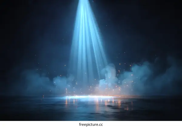 Abstract Spotlight Stage Scene with Sparks