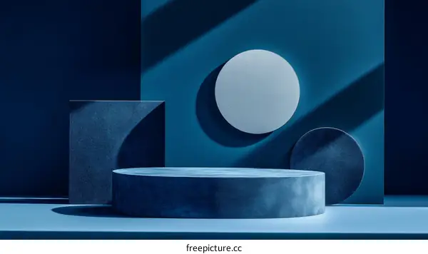 Dark Blue Geometric Display Platform