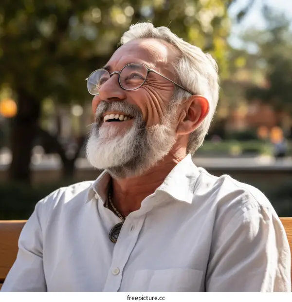 Portrait of a smiling elderly man with a beard