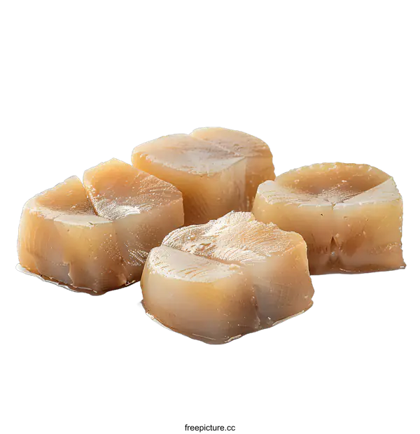 [Transparent Background PNG]Four pieces of cooked conch meat