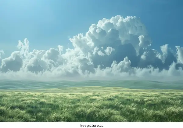 Vast Field Under a Sky of Clouds