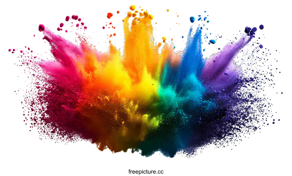 [Transparent Background PNG]Colorful Powder Explosion Abstract Background