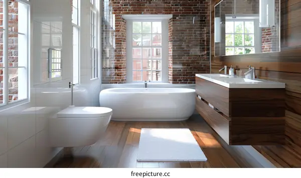 A Modern Bathroom With Natural Lighting