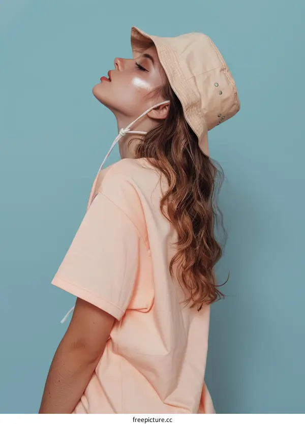 Fashion model with stylish clothes posing in studio