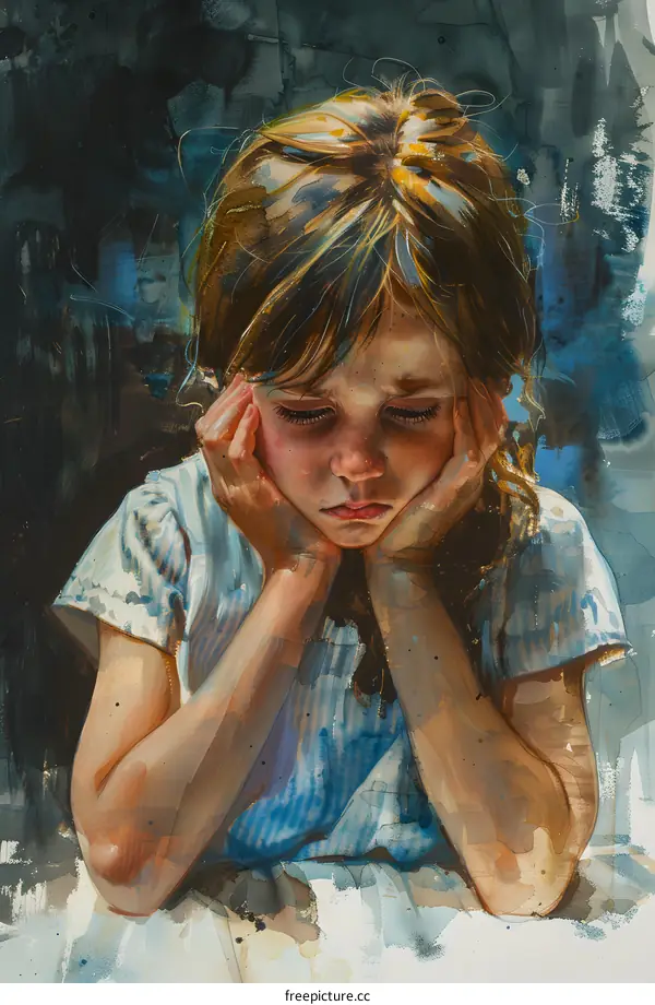 girl watercolor painting