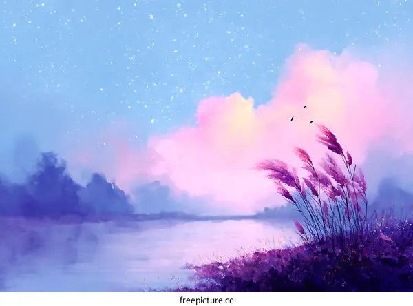 Pastel Dreamy Sunset Over the Water