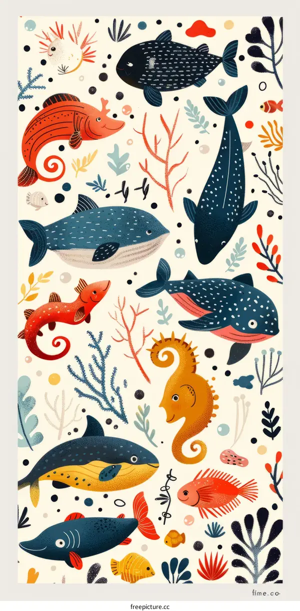 Vibrant Underwater World: Fish, Coral, and Sea Life