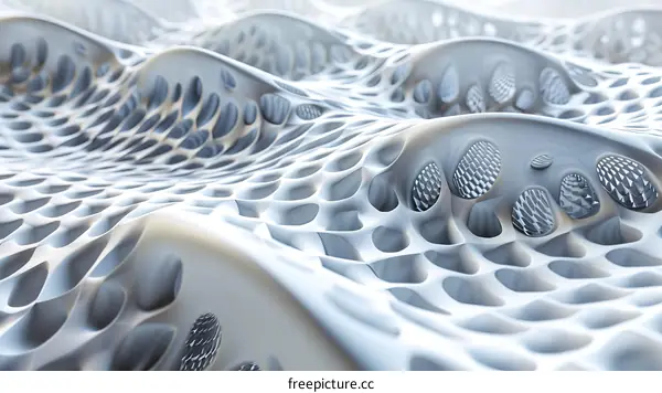 Abstract Futuristic Landscape with Complex Structure