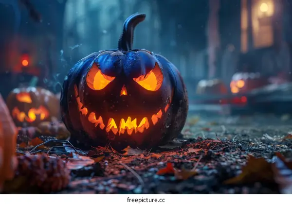 Halloween Pumpkin Lanterns Lighting Up the Night