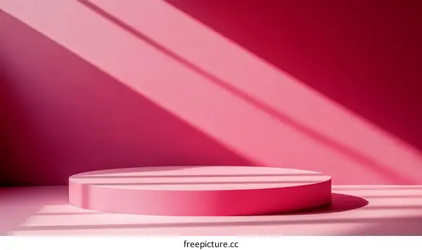 Pink Product Display Stand with Shadows