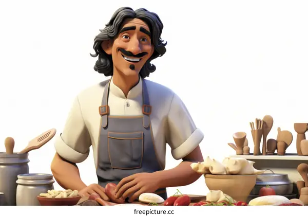An illustration of a chef