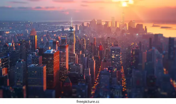 New York City Sunset Skyline
