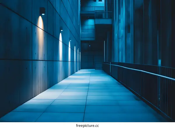 Concrete Pathway With Lights