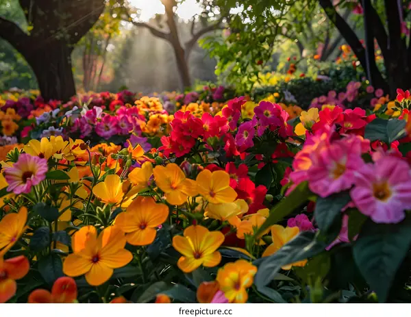 Colorful Flowers in a Garden