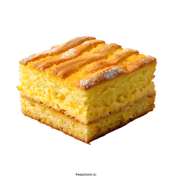 [Transparent Background PNG]Slice of delicious cake on white background