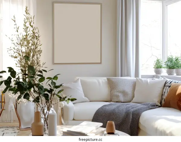 Modern Cozy Living Room Mockup