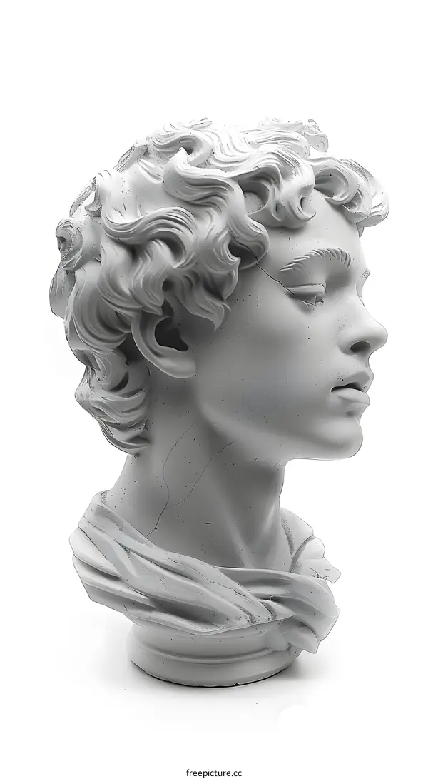 plaster head of a young man