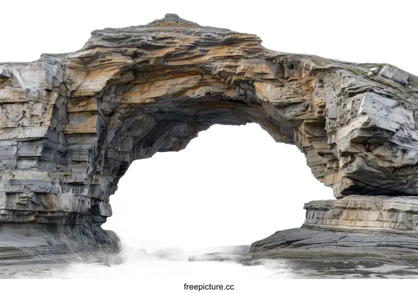 [Transparent Background PNG]Rock arch on a black background