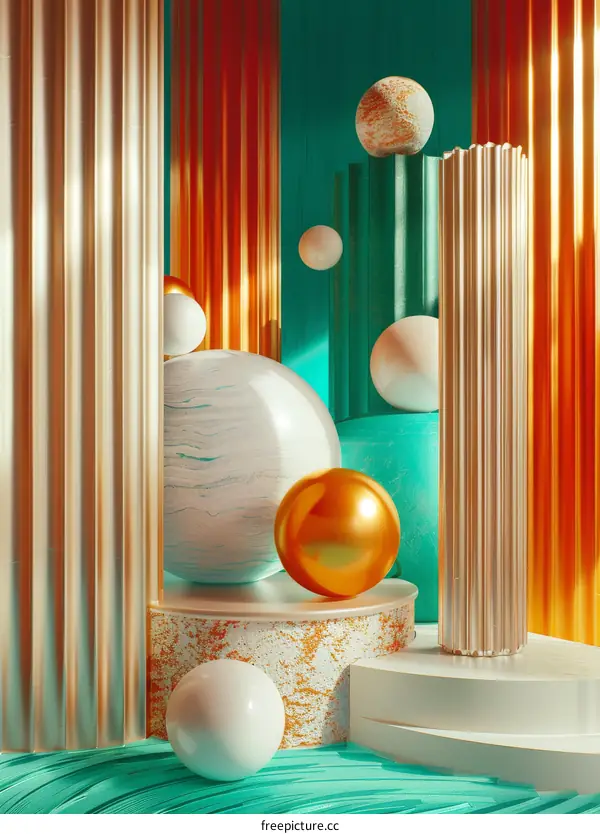 Abstract Geometric Shapes Display Stage Design