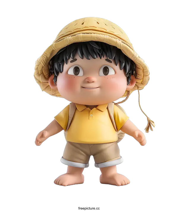 [Transparent Background PNG]Cute Cartoon Boy Ready for Adventure