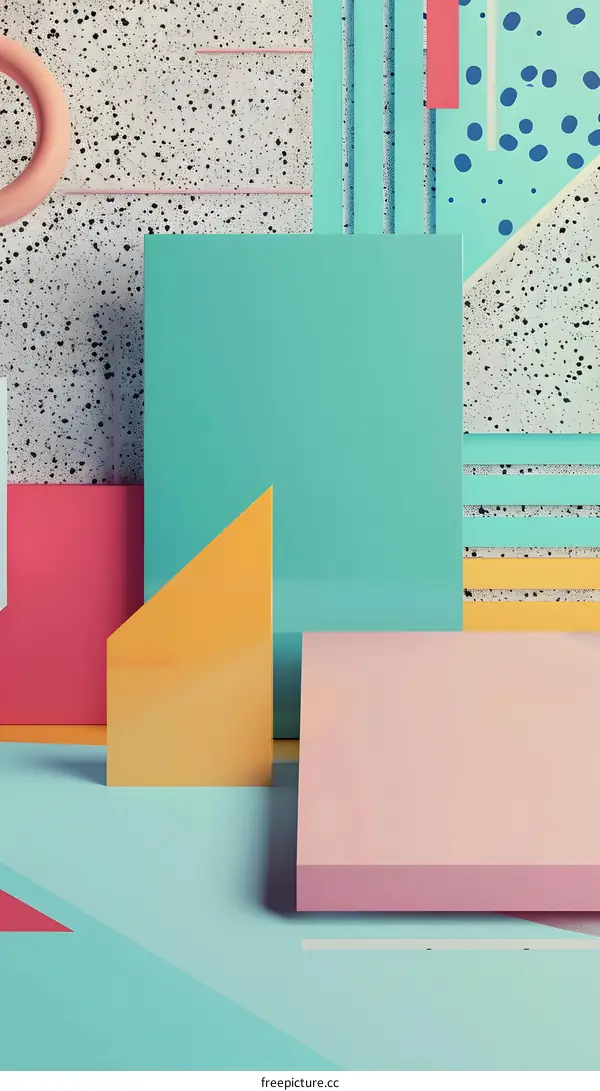 Abstract Geometric Shapes in Pastel Colors