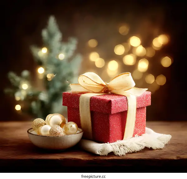 Christmas Gift Box with Festive Decor