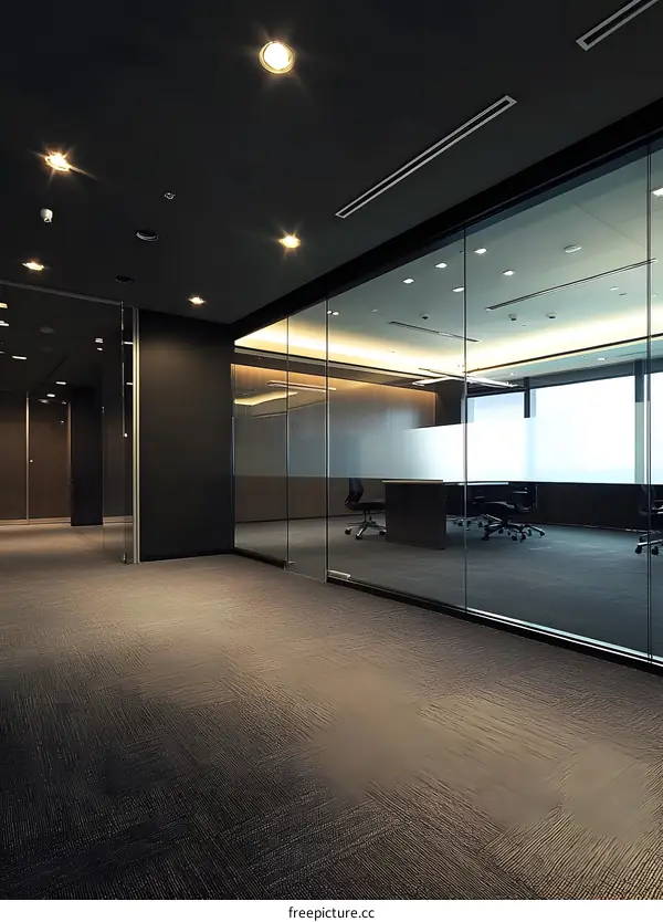 Modern Office Interior Design With Glass Walls