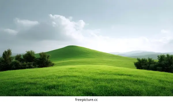 Picturesque Green Hills and Lush Meadows