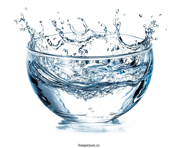 [Transparent Background PNG]Water Splash in a Glass Bowl