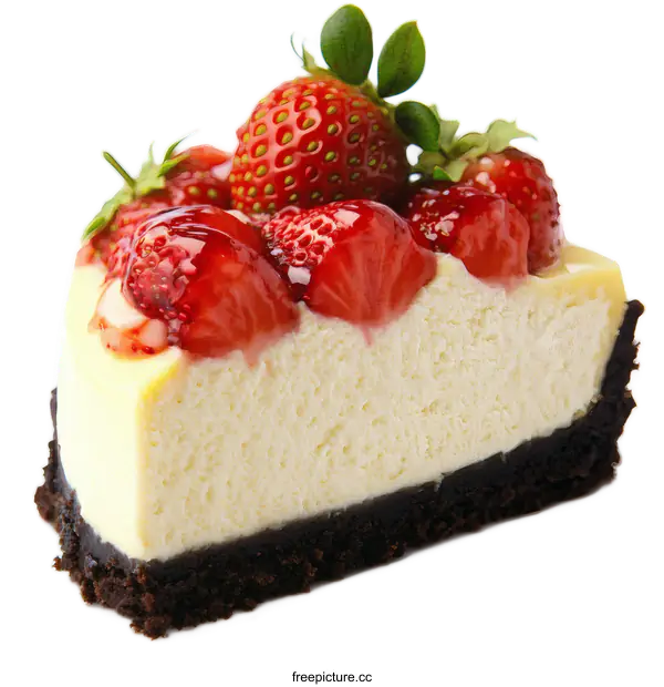 [Transparent Background PNG]Delicious Strawberry Cheesecake Slice