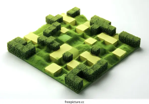 Green Geometric Abstract Illustration With White Background