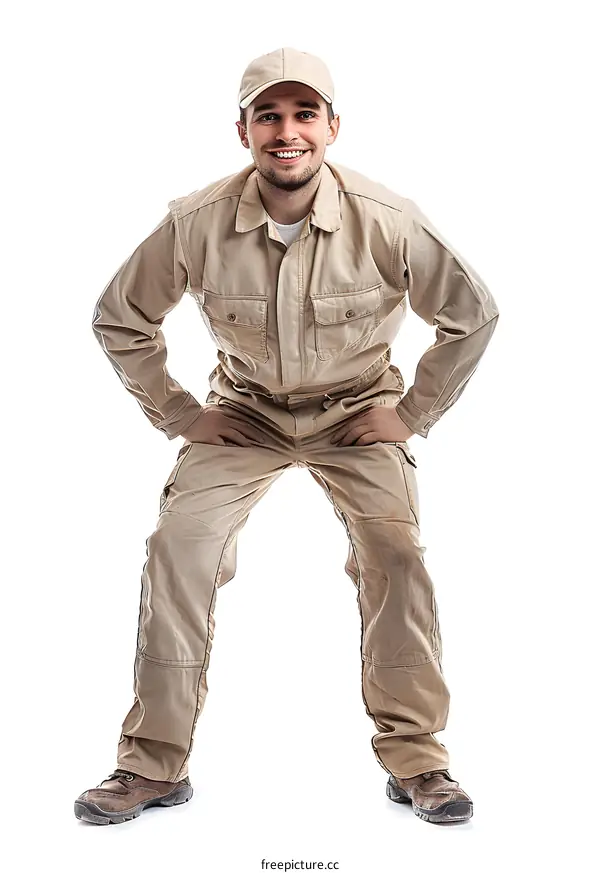 Man in Workwear Posing