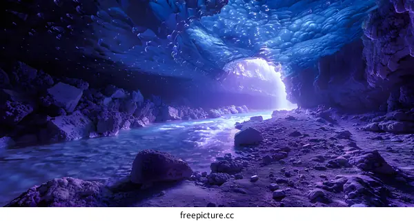 Enchanted Ice Cave With Crystalline Structures